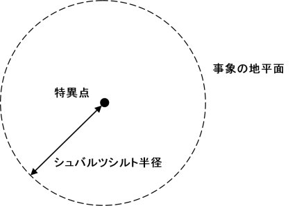 ブラックホールの特異点と事象の地平面