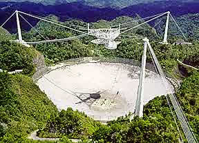 アレシボ天文台の電波望遠鏡